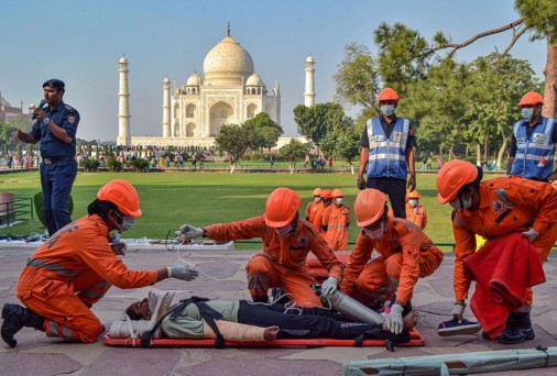 Mock Drill at the Taj Mahal